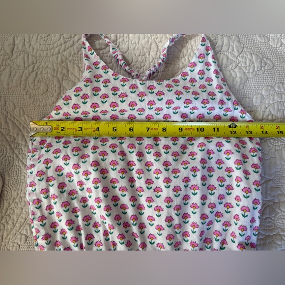 Boden British Style Pink Floral Romper - Sleeveless, Smock Waist, 9-10, MSRP $68 - Picture 10 of 12